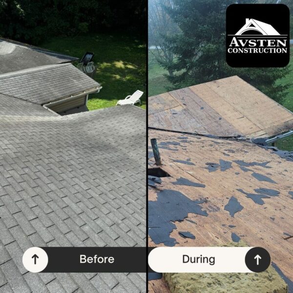 Before & During Roofing Mason Ohio